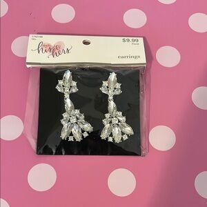 Silver Crystal Drop Earrings